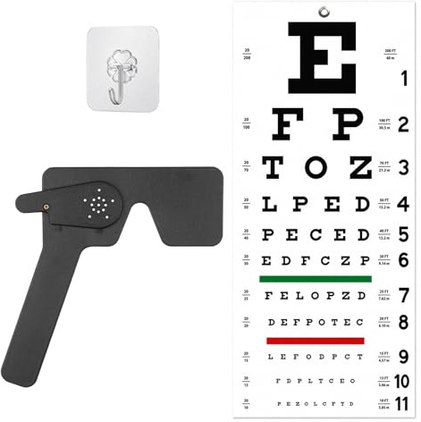 Snellen Eye Chart & Occluder Kit - Vision Test Accessories for Orthoptists, Optometrists, Optical Clinics, 1 Set