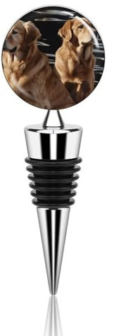 Golden Retrievers Bottle Stopper Beverage Bottle Sealer Reusable Wine Stopper Personalised Champagne Stopper Unique Wine Bottle Corks Keep Fresh Suitable for Standard