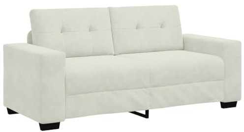 vidaXL Zweisitzer-Sofa Creme 180x77x82 cm Samt