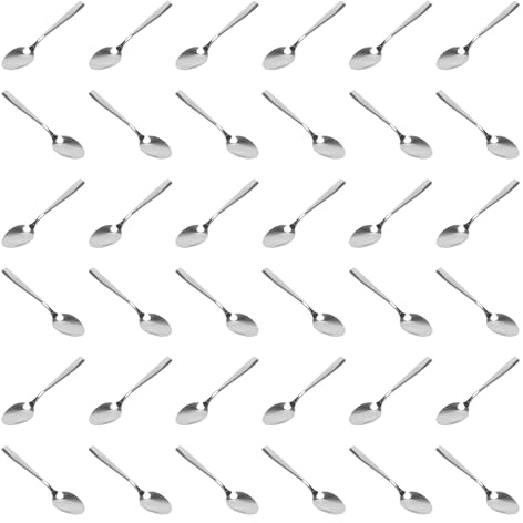 SINJEUN 36 Stück Kaffeelöffel, 13,6cm Teelöffel Edelstahl, Silber Dessertlöffel für Zuhause Restaurant Küche und Café