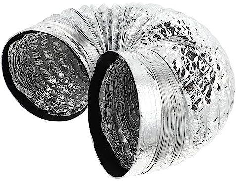 NUOBESTY Tuyau D'évacuation en Feuille D'aluminium Flexible 1pc pour Hotte Cuisine, Facile à Installer, Résistant Feu, Conduit Télescopique Argenté