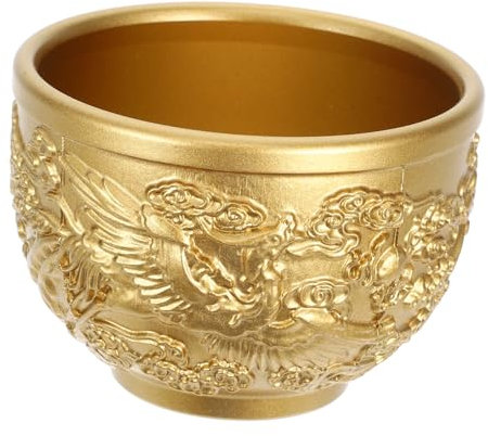 Cabilock Vintage-messing-schnapsglas Mit Drachen Und Phönix-gravur Buddhistische Schale Für Tee Oder Dekoration Handgefertigt Kompakt