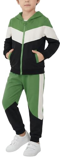 Valcatch Kids Boys Girls Tracksuits Set Colour Blocked 2 Piece Jogging Suit Zip Up Hoodie Jacket Top and Jooger Sweatpants Casual Loungewear Activewear for Running School 2 3 4 5 6 7 8 9 Years