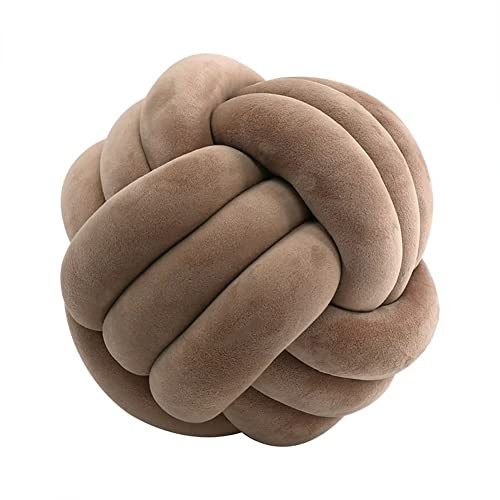 QVQV Knotenkissen, Couchkissen, Sofa Kissen, Knoten-Ball-Kissen, Deko Zierkissen, Geknotetes Kissen für Sofa, Rund Knoten Knoten, Knot Pillow Ball, Beige, 20cm