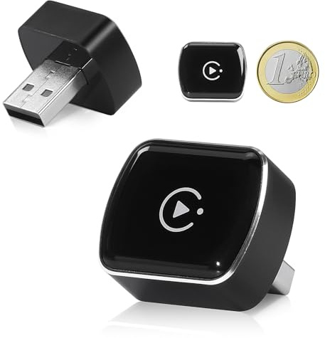 Adaptador inalámbrico 2 en 1 Mini CarPlay, Convierte CarPlay por cable en inalámbrico, Conexión rápida y estable, Adecuado para coches desde el año 2015