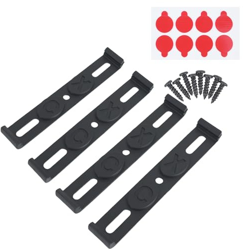 License Plate Frame - 4 Pieces Frameless Tag Holder | Black Weather-Proof Number Plate Mount | Car Plates Bracket for Front Rear Tags, Vehicles, Trucks, Exterior Auto Accessories