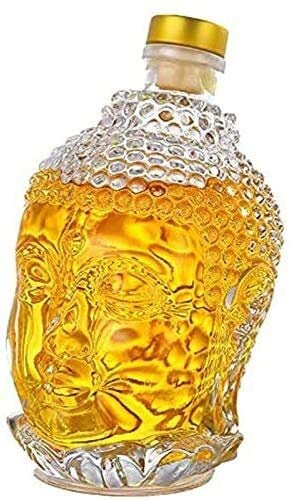Générique Carafe à Whisky en Cristal Bouddha, Carafe en Verre 750 ML, Coffret Cadeau De Verres à Vin De Bar, Ensemble De Vin en Cristal Lavé à La Main, Récipient à Boisson De Fête