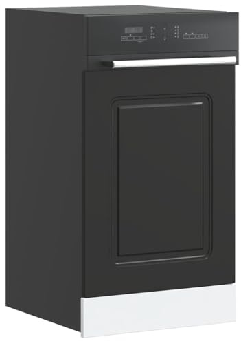 QJBSAVVA Kalmar - Cache de lave-vaisselle - Noir - 45 x 1,5 x 67 cm - En matériau dérivé du bois au design intemporel - Protection pour lave-vaisselle - Facile d'entretien et robuste - Pour armoires