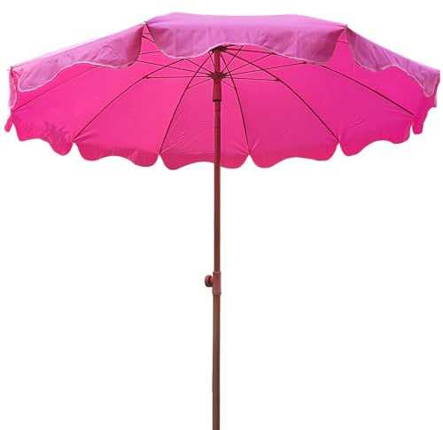 Ombrellone da giardino da 2 m, altezza regolabile, parasole per esterni, per giardino, bar, balcone, spiaggia, design a 10 stecche, robusto palo in metallo, resistente copertura in poliestere
