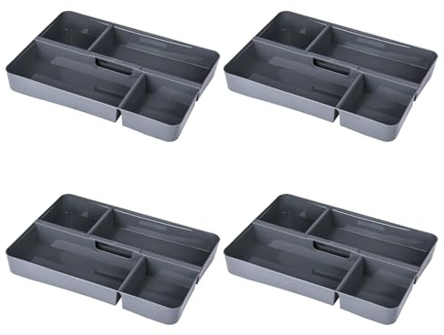 astor24 4er Set Einsatz für 8,5-12,5-19 L - transparent Organizer - lebensmittelecht - stapelbar. Ideal für Büro, Kinderzimmer, Kleiderboxen - Küche - Werkstatt