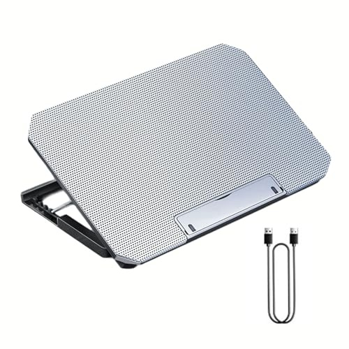 Almohadilla de refrigeración plegable ajustable para laptop con 2 ventiladores silenciosos, enfriador de portátil alimentado por USB, altura ergonómica ajustable para uso en oficina, accesorio de