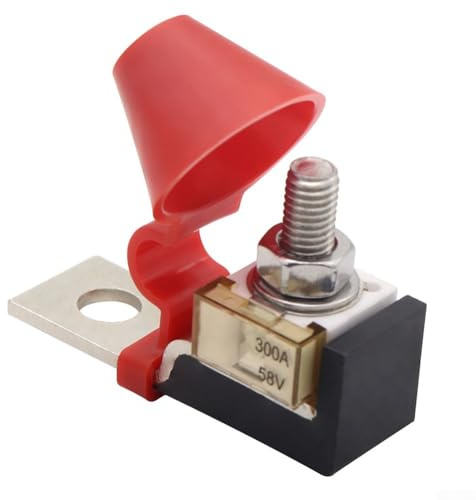Kit di morsettiera fusibile batteria 60-300A per auto, marina, barca, portafusibili con borchie M8, tensione massima 58 V, per protezione dell'alimentazione CC (300 A)