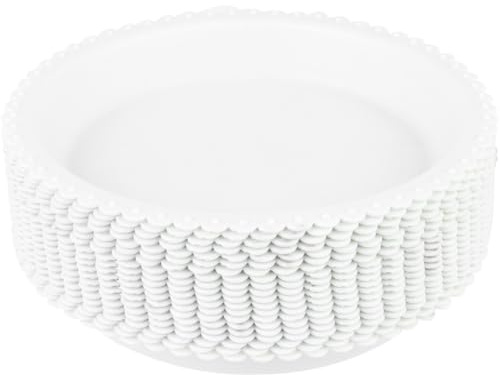 TOYANDONA Set 20 Pezzi Vassoi Rotondi in Plastica Bianca per Vasi di Fiori Piccoli Sottovasi Antigoccia Resistenti per Giardino e Balcone Protezione Superfici e Mantenimento umidità