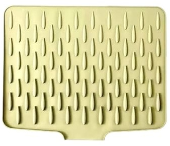 FJIXUO 1 Alfombrilla de Silicona for secar Platos Cocina, Antideslizante, con Pendiente, for escurrir ollas, vajilla y Frutas, Herramienta para Cocinas Y Fregaderos(Yellow)