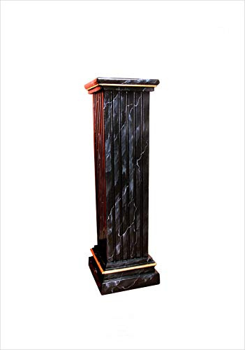 Griechische Blumensäule Blumenständer Podest Marmor Schwarz GoldHöhe: 84