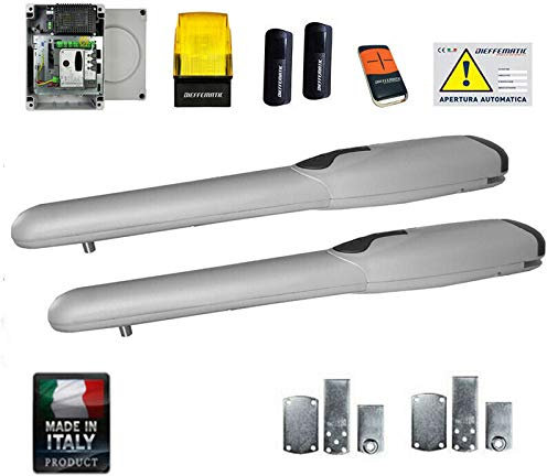 KIT COMPLETO AUTOMAZIONE CANCELLO 2 ANTE BATTENTI BATTENTE SISTEMA ELETTRICO dfm