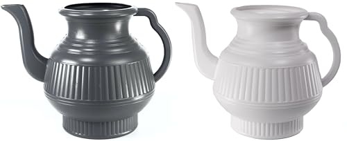 Mayaka786 Lota ou Bodna - Lot de 2 carafes de toilette (gris et blanc)