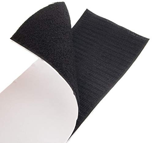 Velcro Tape Self-Adhesive 5 Metres Long 100 mm Wide Black Hook & Fleece Set