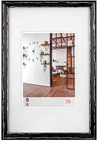 walther design Bilderrahmen schwarz-silber 30 x 40 cm Metropolis Holzrahmen IW040B