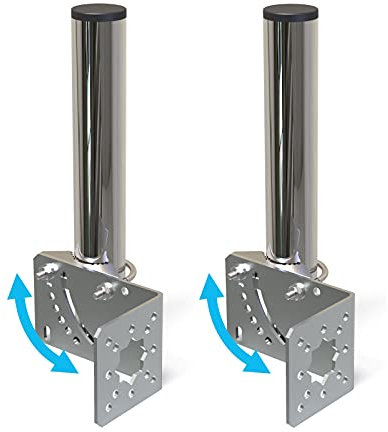 Aimeboost 2 PCS 1.5 Diameter Antenna Mount Pole Aluminum Bracket to Wall for Outside Antenna Weather Station 10 Length Antenna Mast Mounting Pole Clamp Adjustable Angle