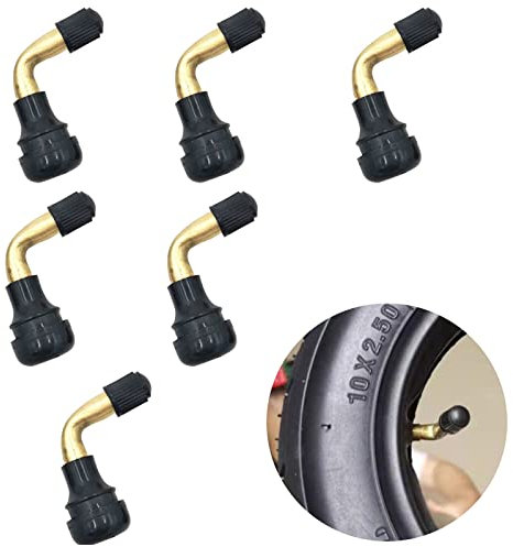 Juliyeh 6 Pcs Tubeless Tire Valve Stems 90 Degree Angle Tire Valve Stems Tyre Valve Extension Adaptors for Motorcycle Tyre, Battery Car Tyre