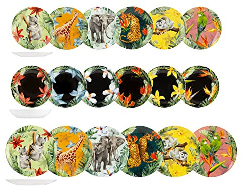 H&H Servizio Tavola 18 Pezzi Exotic In Porcellana