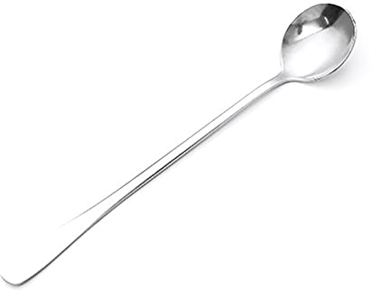Cuillères à café, longues poignées durables Cuillère à remuer Cuillère à soupe en acier inoxydable Cuillères à café pour la maison, la cuisine, le café, le restaurant, rond/pointu(round spoon)