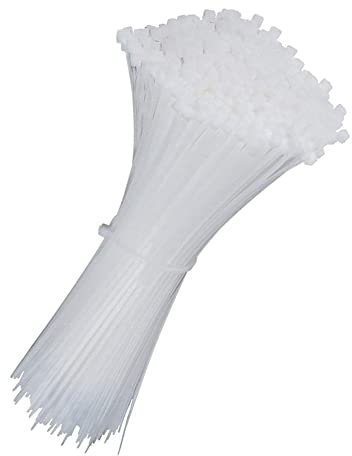 SHITOARIAR 250 Pack Zip Ties 300mm Self-Locking Nylon Wire Ties for Cables, White Zip Cable Ties
