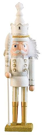 Haloppe Marionnette Casse-Noisette Décorative Chic Soldat Blanc