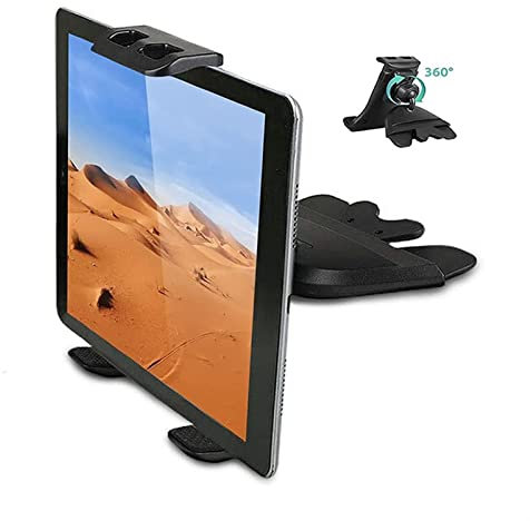 Support Tablette Stand de tablette for voiture, porte-comprimé universel de 4-12 pouces avec pivot à 360 °, voiture CD SUPPORT DE TAILLE DE TÉLÉPHONE DE TÉLÉPHONE D'AIR SLOT SUPPORT DE TÉLÉPHONE MOBIL