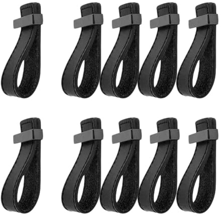ZAKHSE Möbelgriffe Schwarz, Ledergriffe für Möbel, 10 Stück Leder Schrankgriffe Einzelloch Lederschlaufe Schubladengriffe mit Schwarz Zinklegierung Metallkopf, Griffe für Küchenschränke-71×40mm