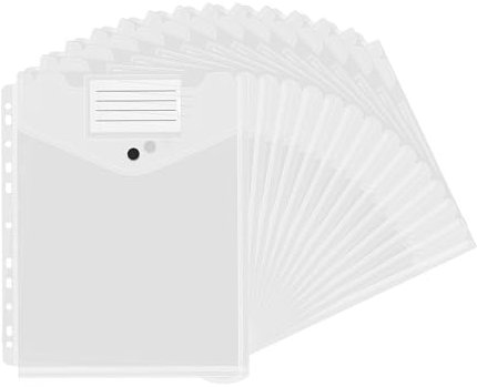 Wisebom 12 Pack Dokumententasche A4, Dokumententasche A4 Abheftbar Dokumenten Mappen Sichttasche Dokumenten Tasche für Dokument für Lernmaterialien, Bürodokument