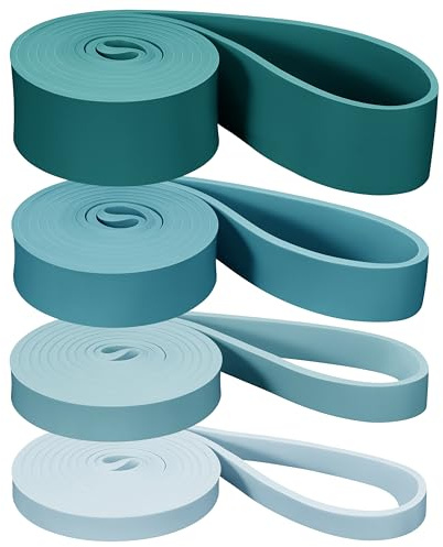 Retrospec Lift Resistance Bands Set for Working Out - 4 Exercise Bands with Carrying Bag for Home Fitness, Pull-Up Assistance & Strength Training - 15-125 lb Natural Latex Workout Bands