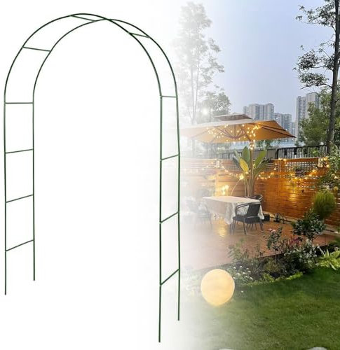 Gartenbogen, Metall-Eisen-Bogen, Weiß/grün/schwarz Torbogen Für Verschiedene Kletterpflanzen(Color:Green,Size:280 * 220cm/110.2 * 86.6in)