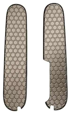 Aibote 1 Pair Titanium Alloy Cladding Grips Patch, DIY Tool Replaceable Handles Fits Victorinox 91mm Swiss Pocket Knife (D)