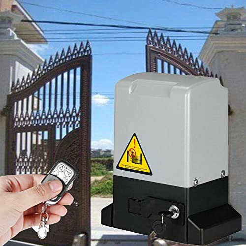 Abridor automático de Puerta corredera con Dos Controles remotos Sensor de fotocélula infrarroja Operador de Puerta eléctrica Kit Completo,370W#800kgdoor
