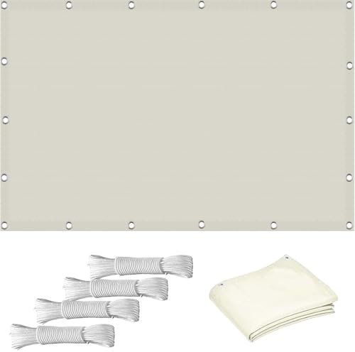 Toile Ombrage 3 x 4 m UV Protection Résistant Aux Déchirures, Imperméable, Léger, Durable Filet Ombrage Protection avec 4 Corde Libre pour Jardin/Pergola, Beige