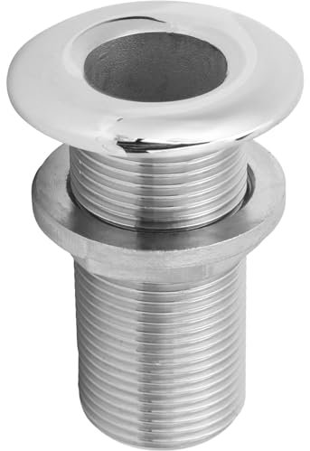 IUSOT Borddurchlass Verschraubung Mit Mutter,3/4 Zoll 75mm 316 Edelstahl Entlüftung Anschluss Universelle Borddurchbruch Ablaufanschluss Für Schiffe Yachten Boote Marine