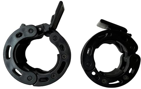 qibylift Olympic Barbell Clips Weightlifting Collars 2 Inch Clamps，Locking Weight Clips, Lockdown Weight Clamps for Workout Weightlifting Fitness Training (Circle Black)