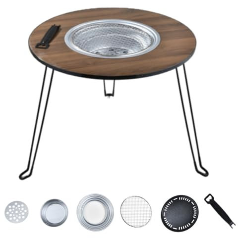 Barbecue portable avec table d'appoint - Barbecue au charbon compact pour la cuisine en plein air, le camping, la randonnée, les pique-niques, la randonnée, les randonnées, les randonnées, les