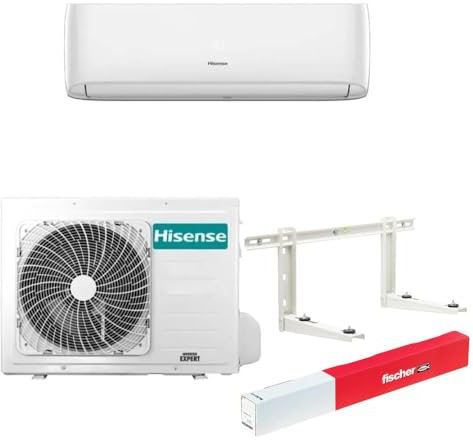 Condizionatore Climatizzatore Split Smart Hisense Wi-Fi Completo Staffe Parete Pompa di Calore Deumidificatore Risparmio Energetico (12000 BTU)