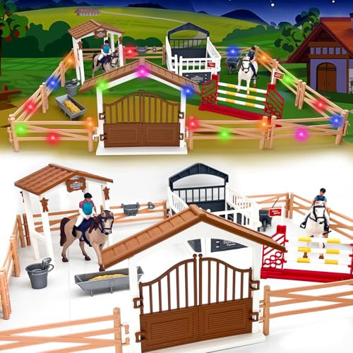 Cavallo, giocattolo per cavalli, cavalli, giocattolo per cavalli, giocattolo per cavalli, con ostacoli e recinzioni per cavalli e bambini