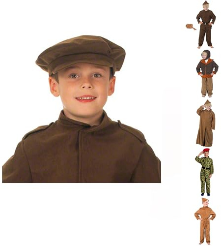 WW2 Allied Army Officer, Soldier, Pilot, Private, Home Guard Costume for kids 7-11 Years