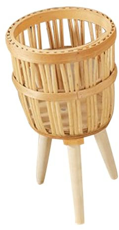 TOYANDONA Soporte De Maceta De Bambú Mano Cesta Elevadora para Plantas Interior y Exterior Estante Ligero y Resistente para Balcones y Jardines