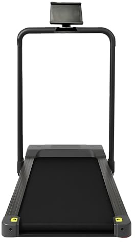MAXSTRENGTH Foldable Walking Treadmill 1HP Motor Slim & Quiet Under Desk Running Machine 1–12km/h with Handrail, LCD, Remote, Phone Holder – 120KG, UKCA Certified, Home/Office Use