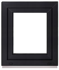 Framex Kellerfenster Kleines Fenster Innen Weiß/Außen Anthrazit Breite x Höhe 55 x 60 cm (550 x 600 mm) 2-fach (32 mm) Dreh Kipp DIN Links