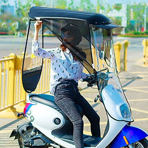 Pare-soleil universel de moto électrique de Carport, couverture imperméable de pluie pour le scooter mobile(noir)