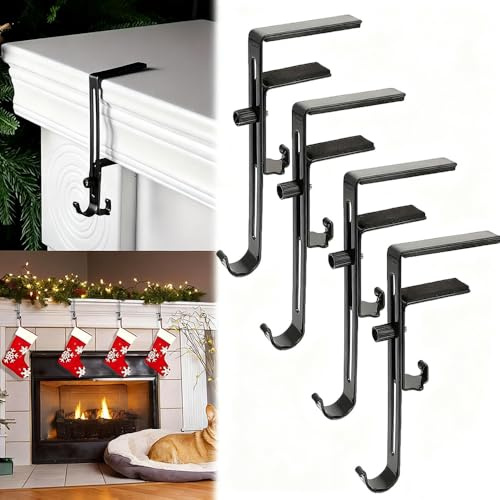 KoimiaoBo 4 Pcs Aufhängung für Weihnachtskranz,Fensterdeko Hängend,Türkranz Haken Kranzaufhänger Türhaken Kranz Tür Haken Haustür Außen Türhänger Türhaken