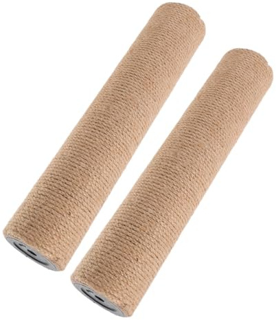 VANZACK 2 Stück Katzen Kratzbaum Ersatz Kratzstangen aus Sisal Vertikale Kratzsäule Zubehör für Katzenkratzbaum mit Platzsparendem Design für Indoor Katzen