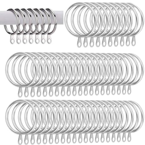 Metal Curtain Ring, 60PCS Drapery Pole 30mm Internal Diameter Drapery Curtain Hanging Rings, for Curtains and Rods(Silver)